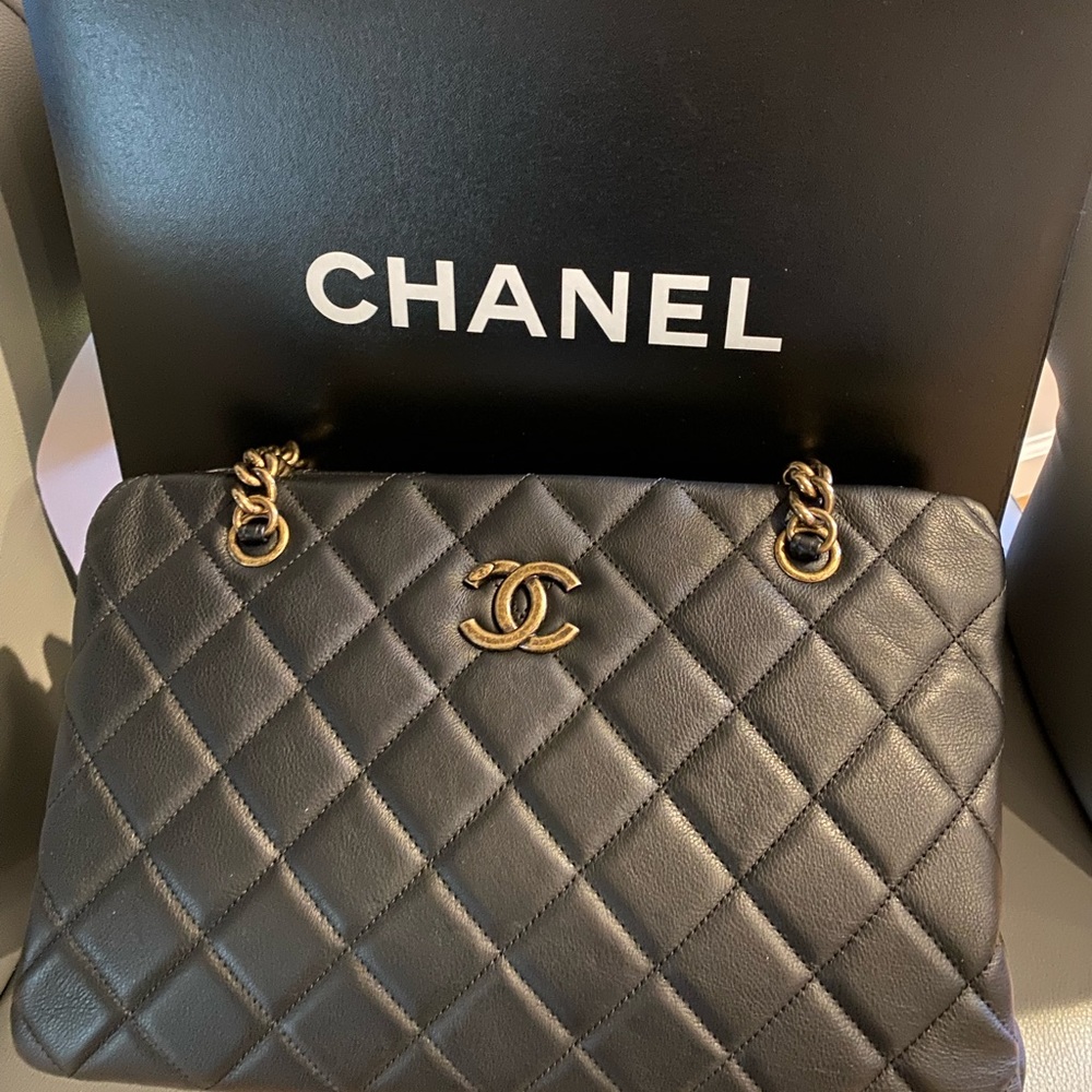Chanel Grand Shopping medium calfskin tote.